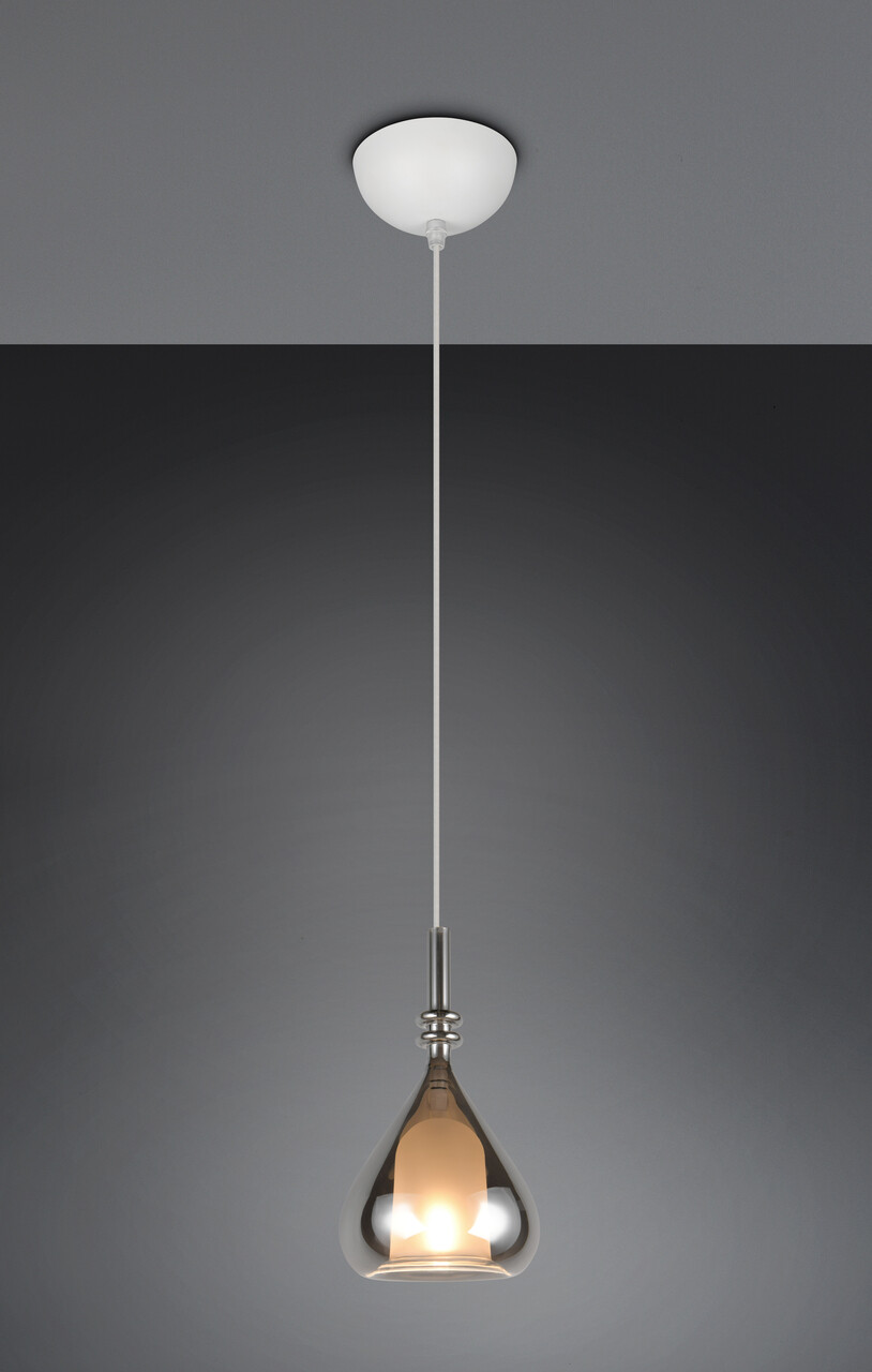 Lustra Aldea, TRIO, 13.5x200 cm, 10W, 1x E14, metal, alb mat/argintiu - imagine 7